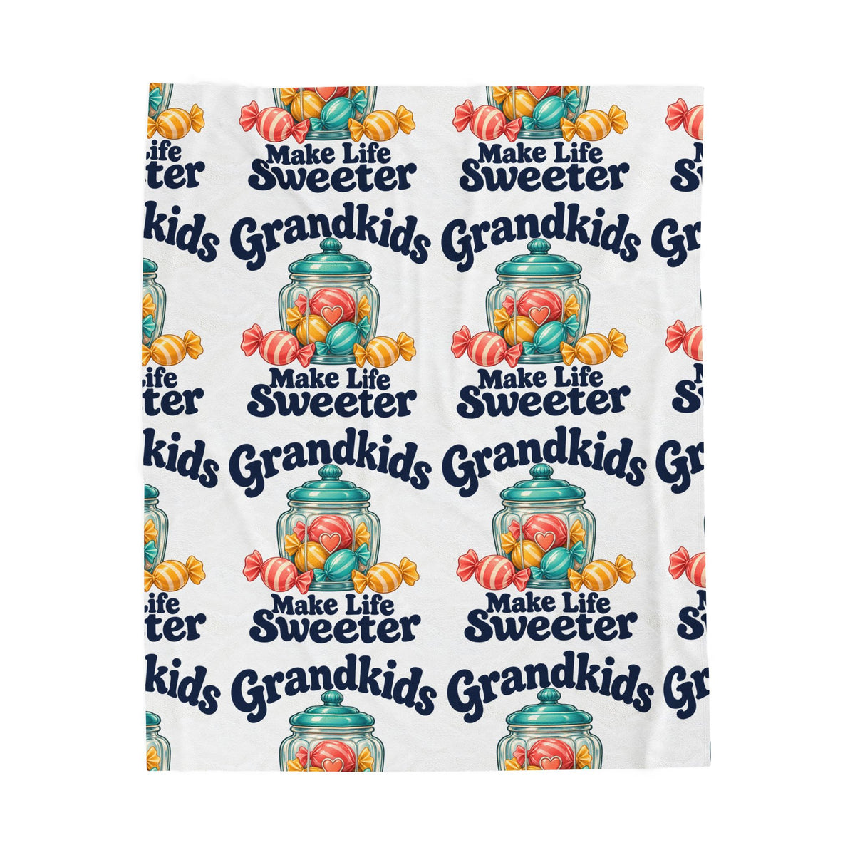 Make Life Sweeter Grandkids Velveteen Plush Blanket